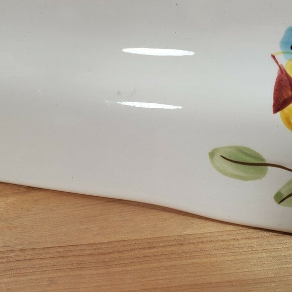 3 Pier1 Robin Square Dinner Plates 10.75" vintage handpainted birds stoneware - Picture 6 of 11